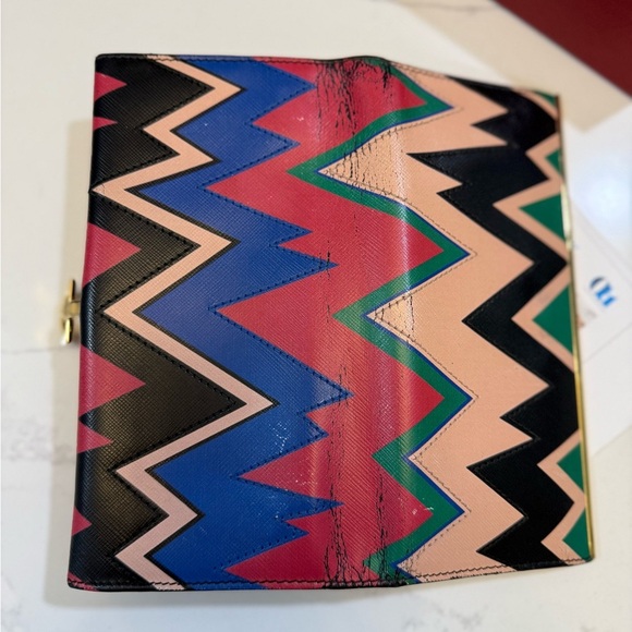 Salvatore Ferragamo Chic Multicolor Chevron Wallet Clutch - Picture 10 of 12